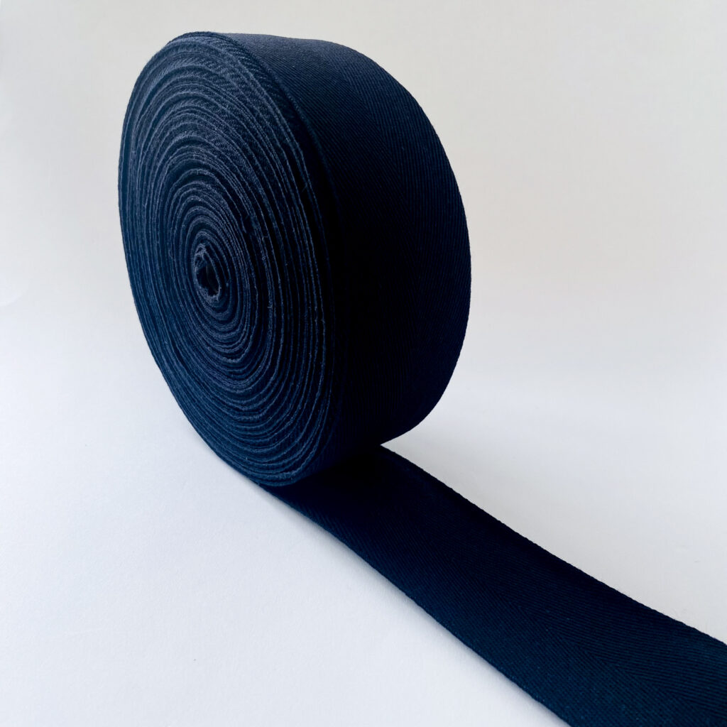 50mm Black Cotton Twill herringbone Tape James Tailoring 50mm-black-cotton-twill-herringbone-tape-james-tailoring